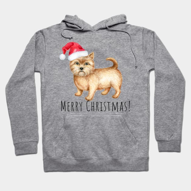 Cute Norwich terrier , Christmas dog Hoodie by Simple Wishes Art